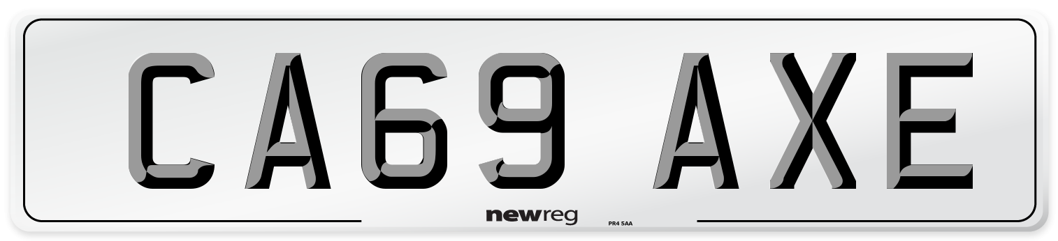 CA69 AXE Number Plate from New Reg